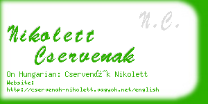 nikolett cservenak business card